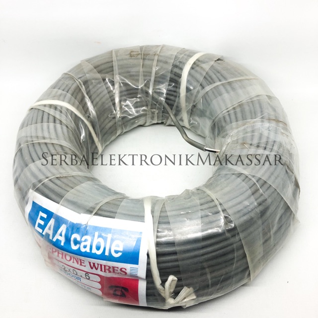 Kabel Aiphone isi 2 Walet Merk EAA warna abu 100 Meter