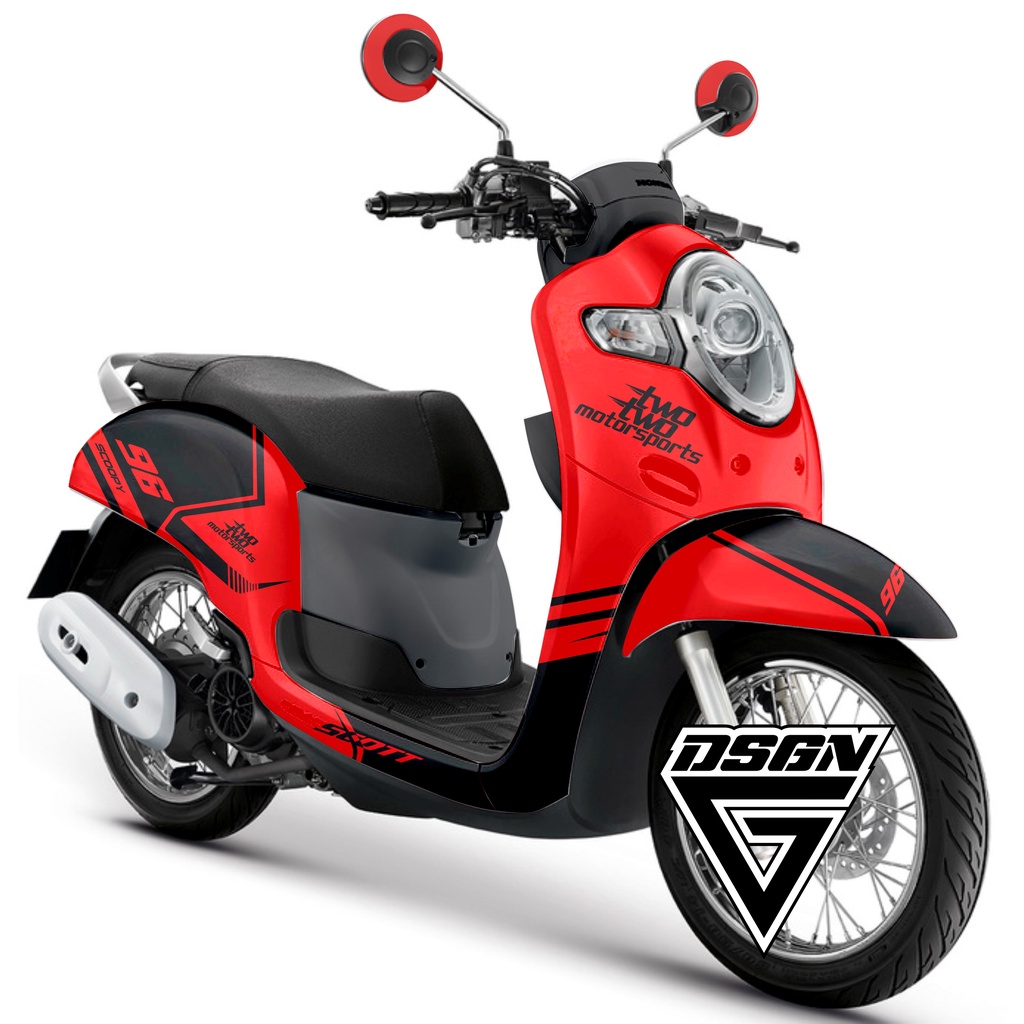 Decal scoopy full body Full Blok Decal Scopy Dekal New Fi2017-2020 TTMS merah