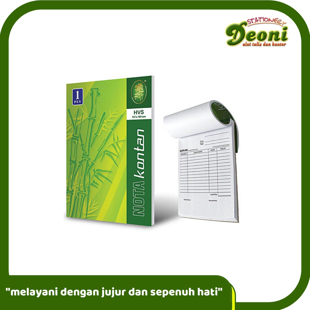 

BAMBOO Nota Kontan kecil 1 PLY / rangkap 1 (10 Pcs)