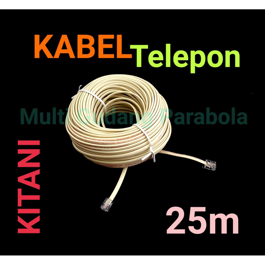 Kabel Line Telepon Kitani 25 M Include Jack RJ 11 Telephone Cable