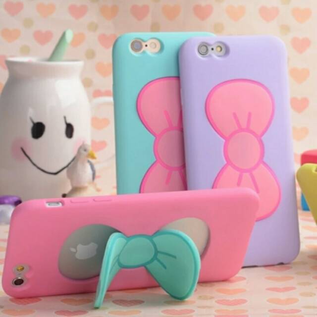 3D Butterfly Bow Case Iphone 5 5s SE 6 6s 6+ 6s+ Casing Kupu Unik Lucu