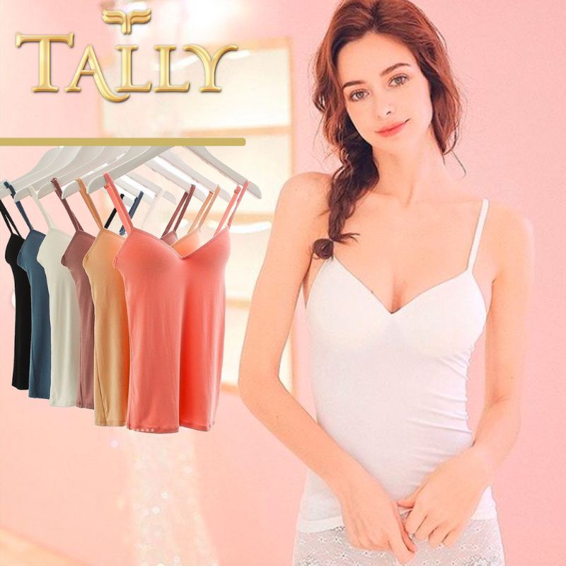 TALLY singlet Cup wanita bahan katun bambu L - XL ada busa 3550