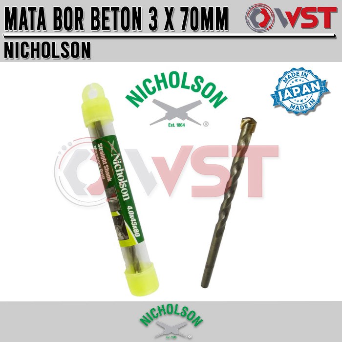 Mata Bor Tembok  3mm X 70mm  Mata Bor Beton Nicholson