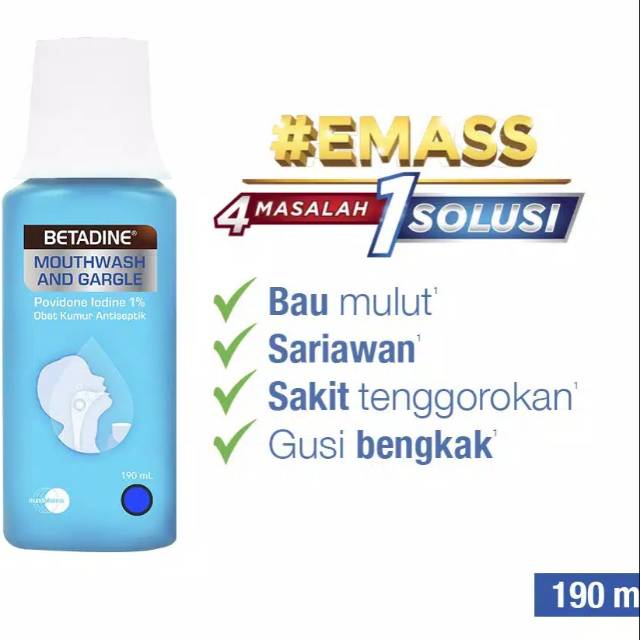 Betadine kumur  Mouthwash and gurgle 190ml [BESAR] // Minosep 150 ml Obat Kumur ORIGINAL-BPOM