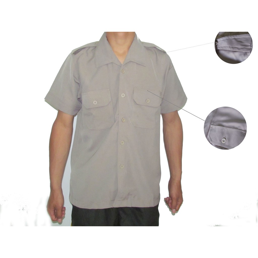 Kemeja Baju Pakaian Seragam Pria Safari HIGH TWIST ABU Termurrraaaah Berkualitas