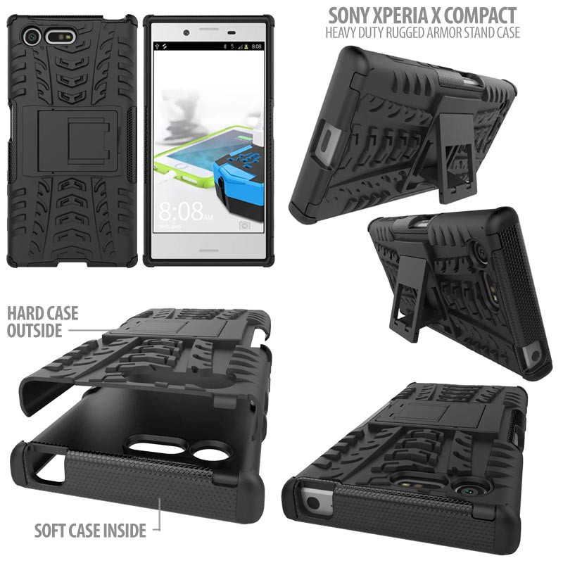 Sony Xperia X Compact - Heavy Duty Rugged Armor Stand Case