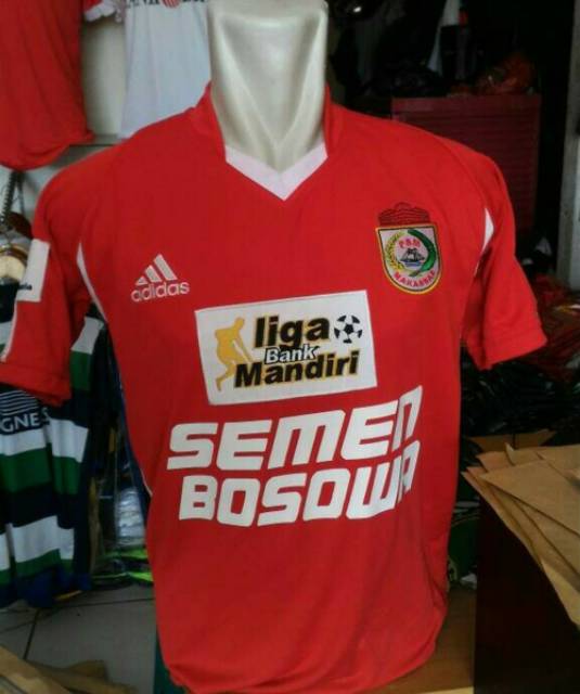 Jersey PSM Makassar Home 2001 - 2002 Liga Bank Mandiri Merah Bordir Printing Retro