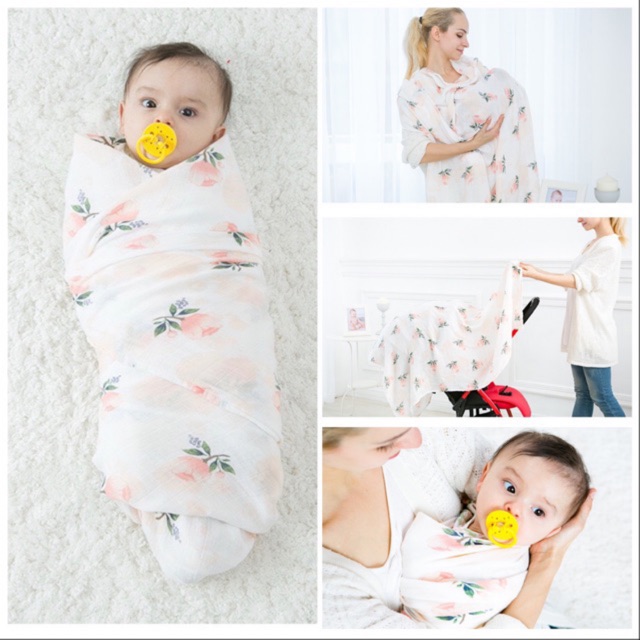 Selimut Bayi Bamboo Fiber Kain Muslin Bedong Bayi Swaddle Baby