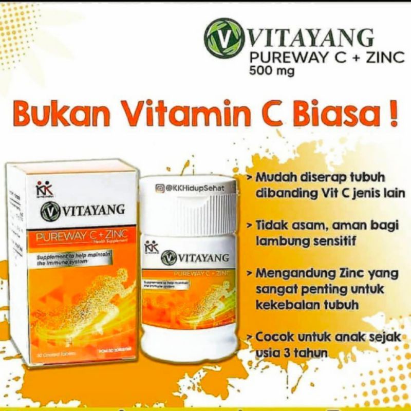 

Vitayang Pureway C + zinc 500mg ORI 100%