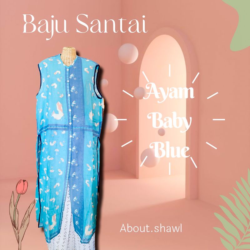 Baju Santai Ayam Baby Blue Sejauh Mata Memandang