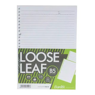 

Bantex Loose Leaf Paper B5 80 gsm 50 Sheets 26 Holes 8600 00