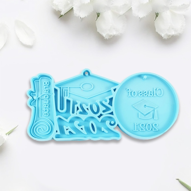 SIY  Glossy 2021 Graduation Keychain Epoxy Resin Mold Silicone Mould DIY Crafts Tool