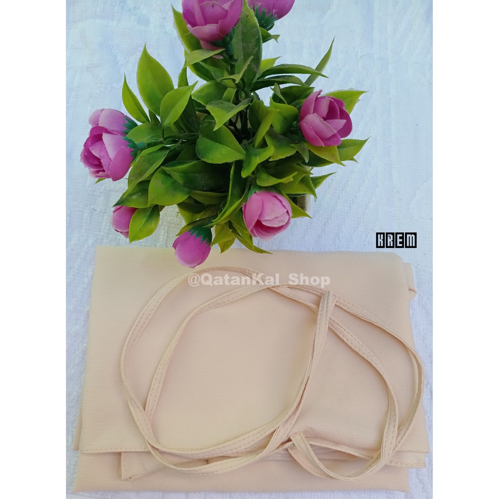 BERGO MARYAM TALI HIJAB INSTAN NON PET BAHAN DIAMOND KERUDUNG JILBAB PREMIUM BAGIAN 1-Krem