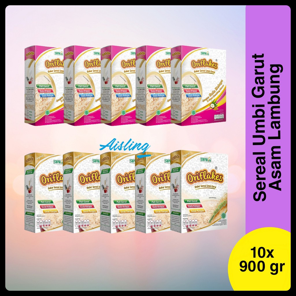 

[PROMO] Oriflakes Sereal Umbi Garut Asam Lambung Gastro Original 900 gr 10 Box