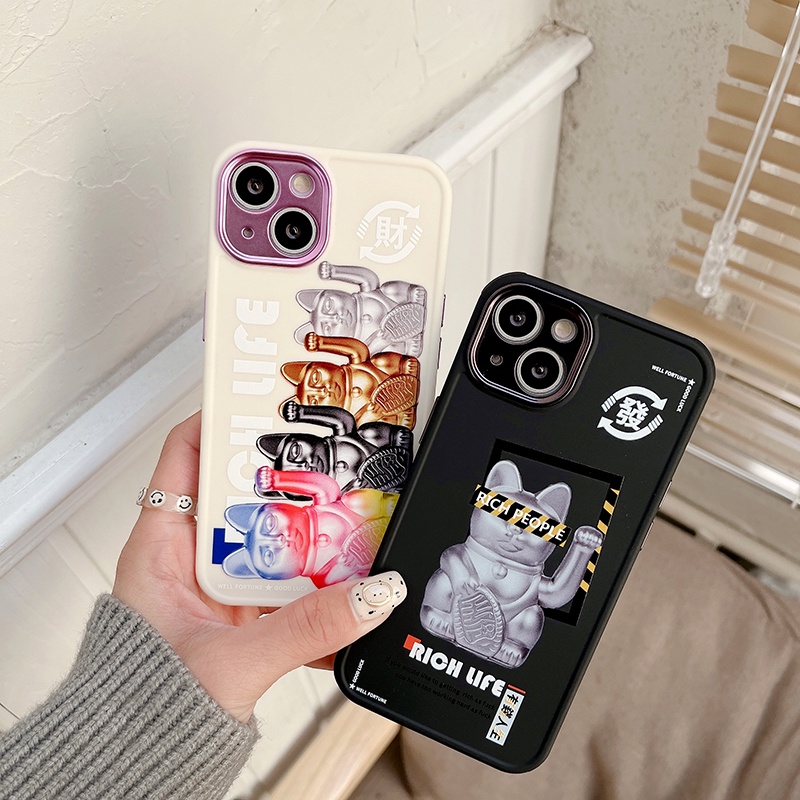 Case Iphone transparan pola awan Fungsi perlindungan lensauntuk Iphone seri