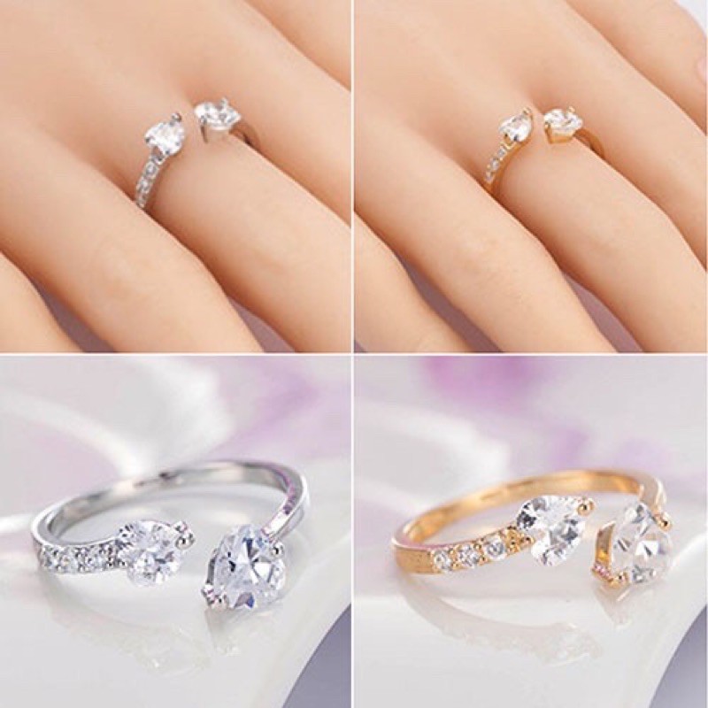 Cincin Wanita dengan 2 hati love yang indah