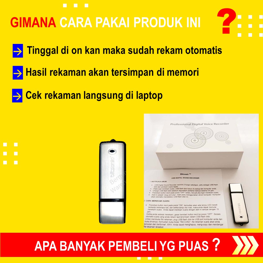 ALAT PEREKAM SUARA TERSEMBUNYI PENYADAP SUARA VOICE RECORDER MINI DIGITAL USB FLASH DRIVE FLASDIS FLASDISK  SADAP SUARA AUDIO 8GB JS63