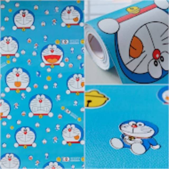 WALLPAPER STIKER DINDING MOTIF.DORA EMON KEPALA