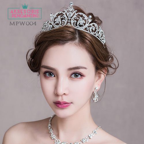 [BISA COD] WEDDING CROWN MAHKOTA PENGANTIN HEADPIECE AKSESORIS PESTA MPW004