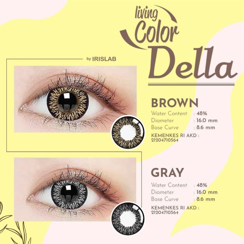 softlens warna diameter besar 16 mm water 48% Living colour Della