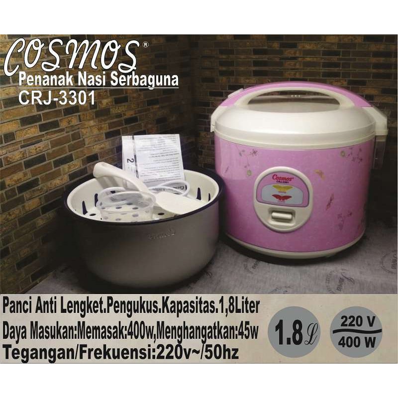 COSMOS Crj 3301 Rice cooker Magicom Penanak penghangat Nasi 1.8 L