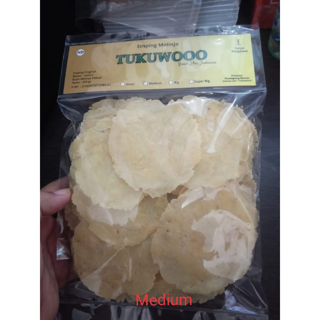

Emping Tukuwooo Original Medium 250 gram (Kualitas Super)