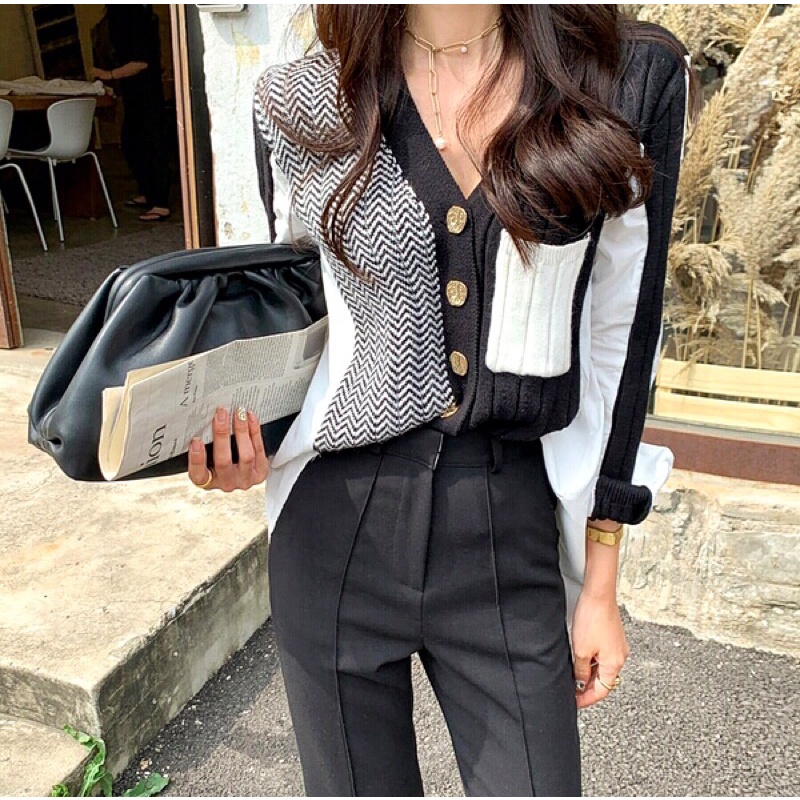 KARDIGAN SWEATER WANITA RAJUT LENGAN PANJANG KANCING DEPAN KASUAL BASIC KEKINIAN KOREAN STYLE CASUAL