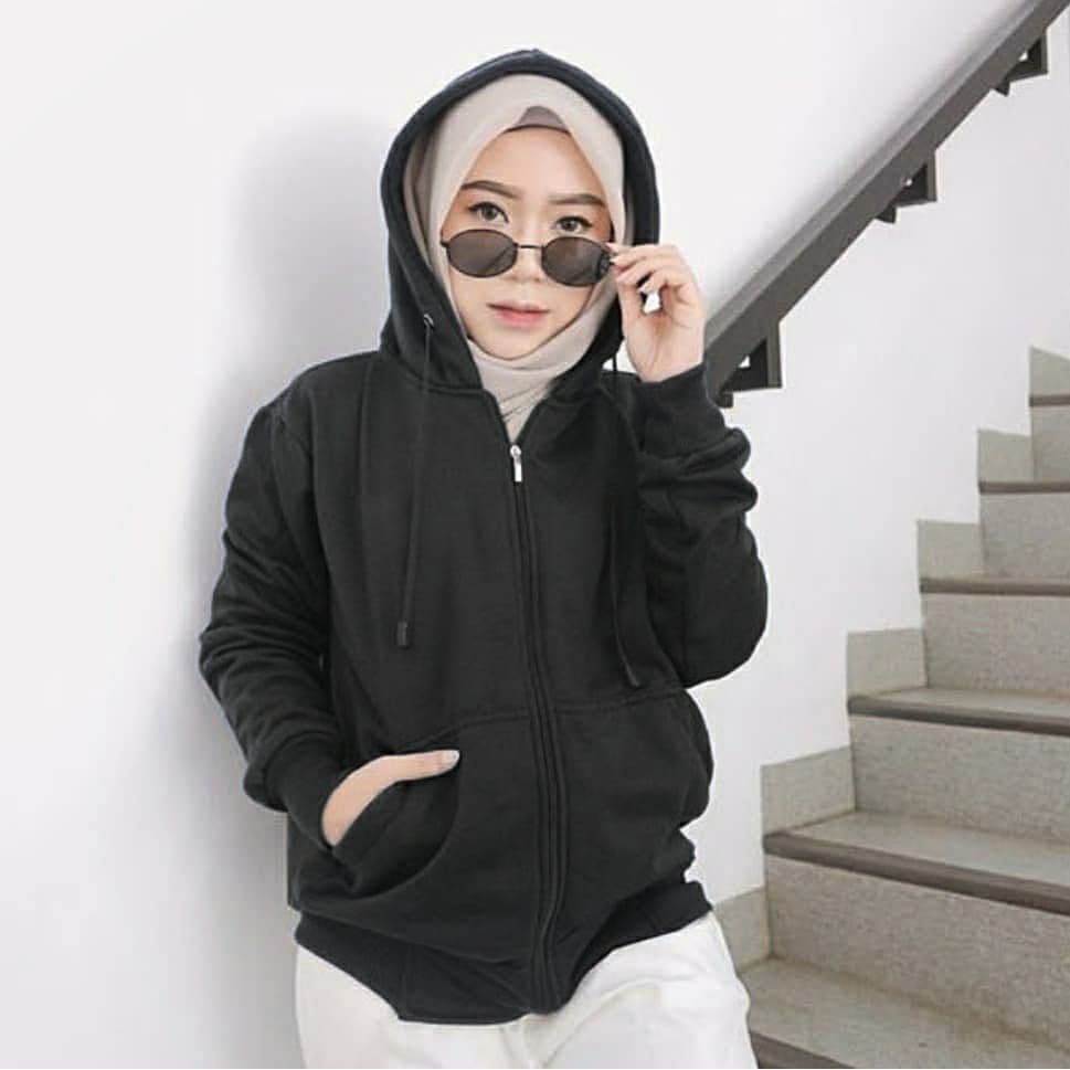 New - Jaket Hoodie Polos Wanita Premium Distro M L XL SWEATER HOODIE JEMPER POLOS MATT FLEECE