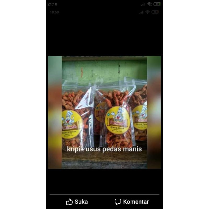 

kripik usus pedas manis