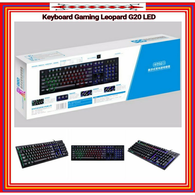 Keyboard Komputer Gaming Lampu LED USB Leopard G20