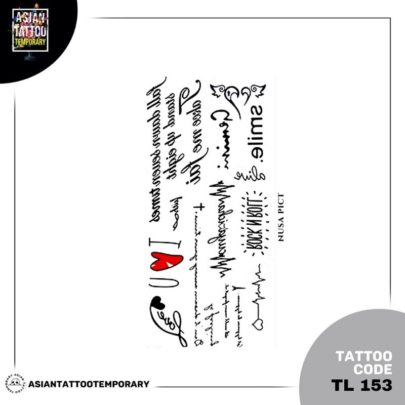 TATO TULISAN BESAR TATTO/asiantattootemporary/stiker tatto tatto temporer/tato temporary ORIGINAL