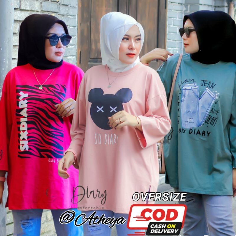 KAOS OVERSIZE WANITA // ATASAN WANITA OVERSIZE // KAOS OVERSIZE WANITA ORIGINAL SIX DIARY // STYLE Z