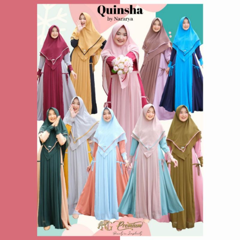 Quinsha gamis set original nararya premium