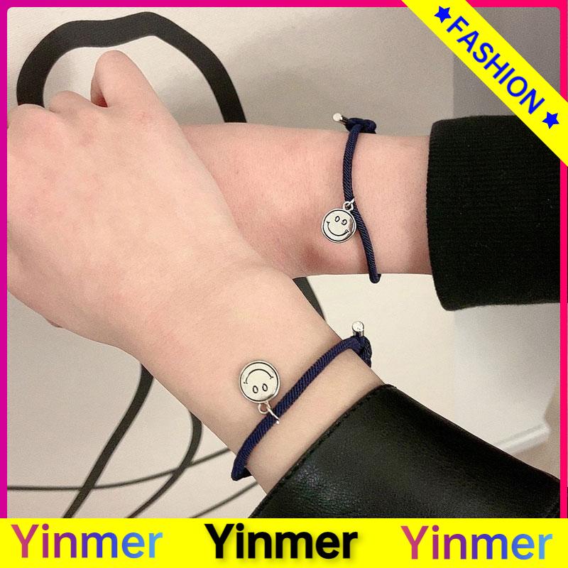 COD✨ 2 Pcs/Set Gelang Pasangan Yang Tersenyum Gelang Couple Tenunan Tangan Baru Aksesoris Perhiasan Fashion Korea-Yinmer