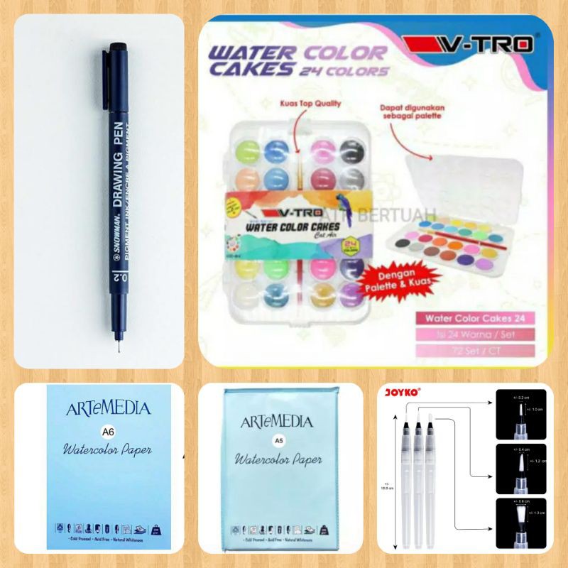 

WATERCOLOR DRAWING SET PAKET BELAJAR GAMBAR LUKIS CAT AIR