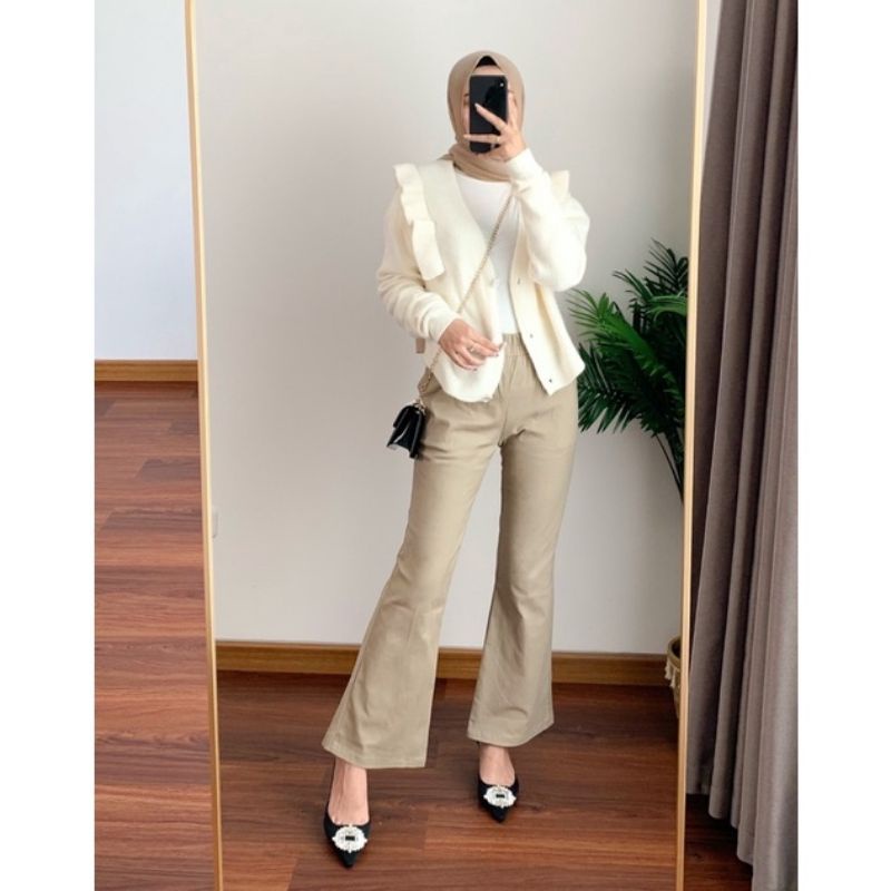 Cutbray Combat Premium Basic Highwaist Pants Celana Panjang Wanita Bahan Premium