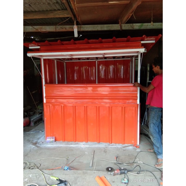 Booth Container Warung 2x1,5 Meter Bekas / Booth Kontainer Preloved