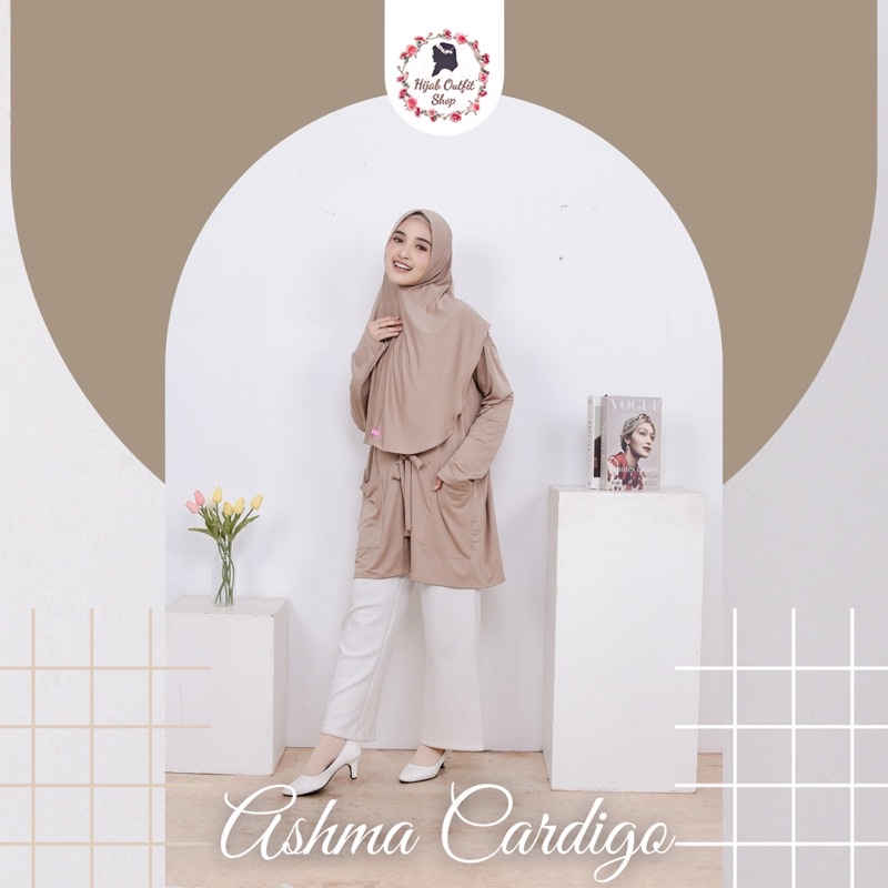 Ashma Cardigo / cardigan bergo / outer menyatu dengan bergo