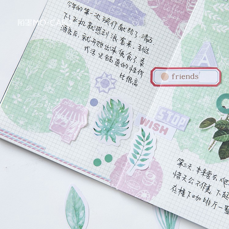 45Pcs Stiker Desain Kawaii Mint Lucu untuk Scrapbook / Jurnal / Diary-3