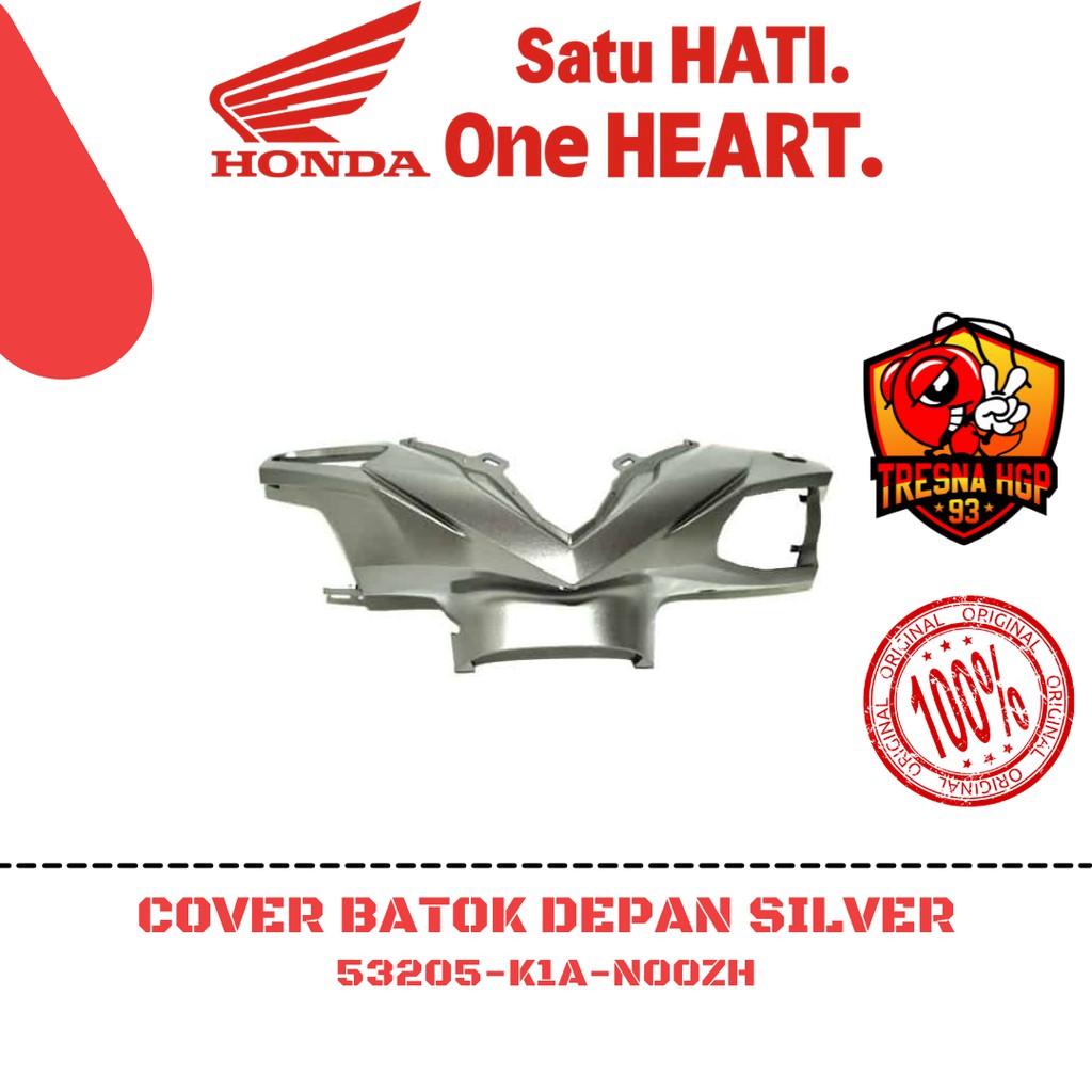53205-K1A-N00ZH BATOK DEPAN WARNA SILVER BEAT LED K1A ORIGINAL | COVER HANDLE FRONT 53205K1AN00ZH