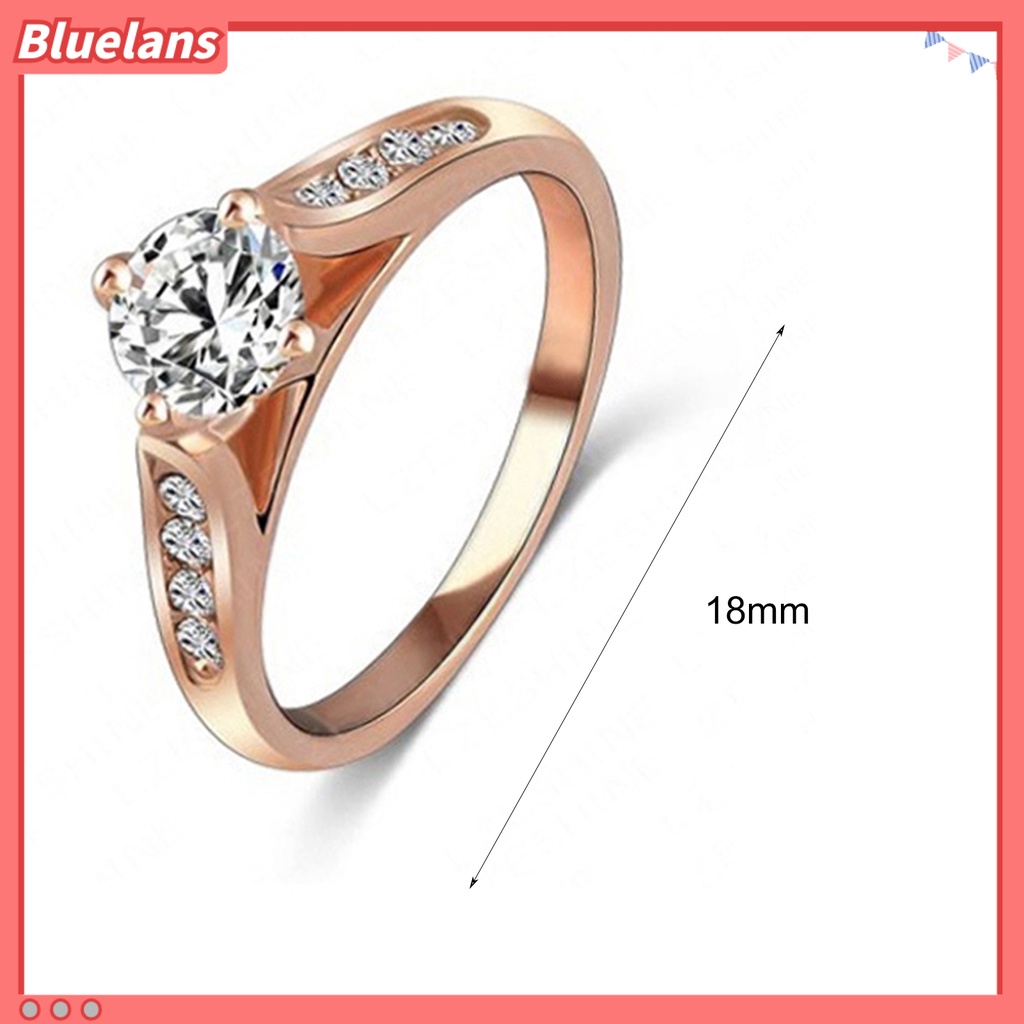 Bluelans Simple Ring Inserted Charming 2 Colors Simple Inlaid Ring