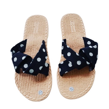Sandal Wanita Dewasa Motif SELOP SILANG POLKADOT Terbaru