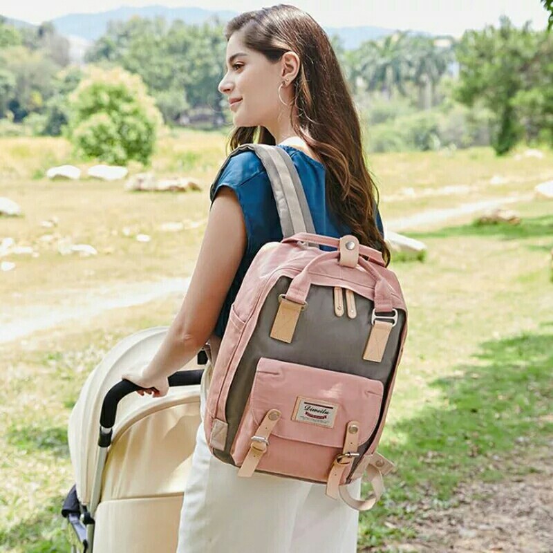 Ransel Wanita Sekolah Kapasitas Besar Ransel Kanvas Ransel untuk Anak Perempuan Fashion Vintage