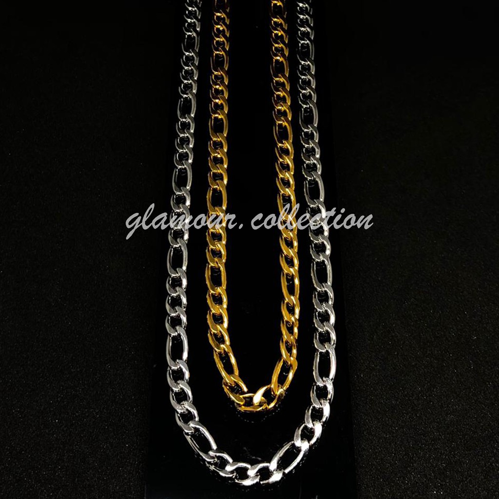 Kalung Titanium HipHop/KPOP model Rantai Rapat Renggang 55CM Fashion Pria Wanita ANTI KARAT !