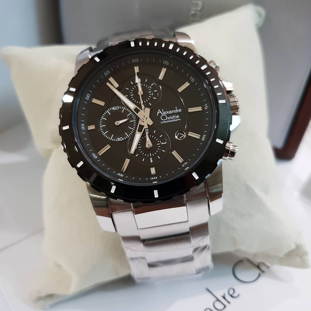 Alexandre Christie 100% Original AC6141MC Jam Tangan Pria Stainless Steel silver