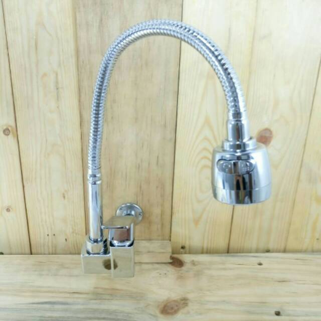 Kran sink tembok minimalis fio / keran cuci piring fleksibel / handel up down