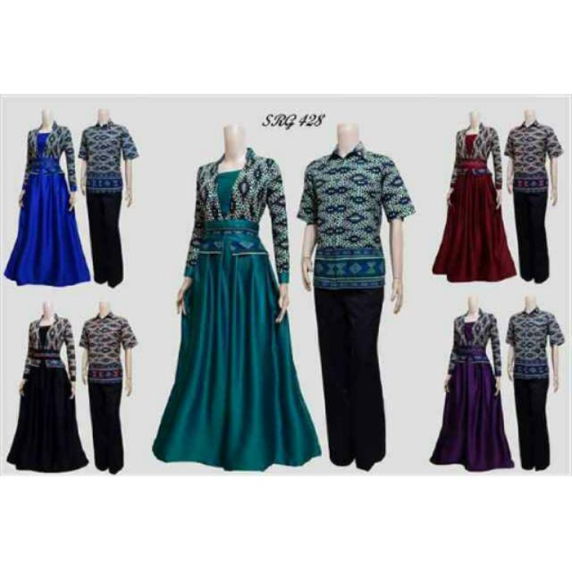 Couple gamis valvet kotak songket