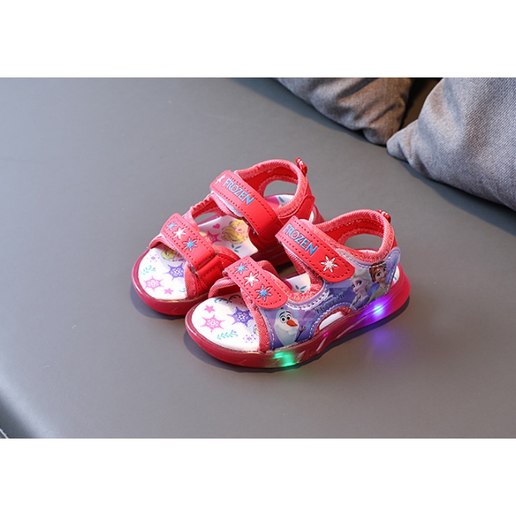 Sepatu sandal Led Motif Lighting frozen star 7929