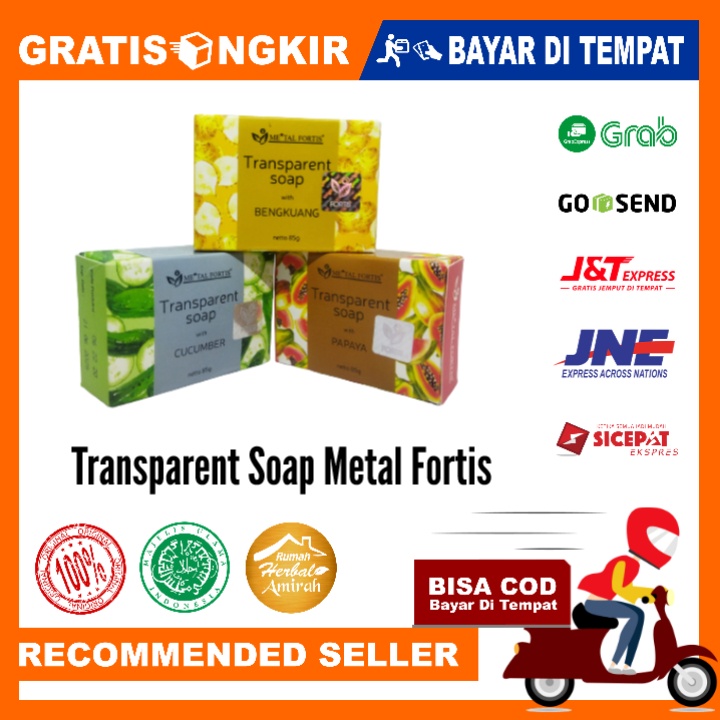 Sabun Metal Fortis Original Transparent Soap With Cucumber Papaya Bengkuang 85gr BPOM