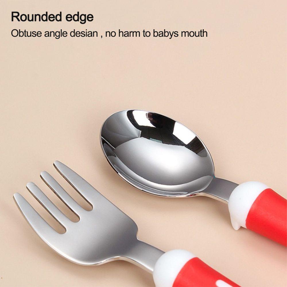 Top Baby Spoon Fork Portable Set Peralatan Makan Makan Makan Makan Bayi Cutlery Set